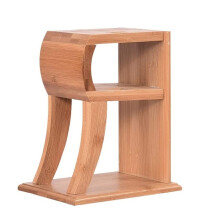 Bamboo RShaped Knife Block with 6 Slots, Large Capacity and Natural Drainage Design for Kitchen