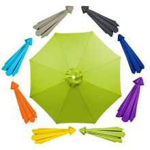 Patio Umbrella Canopy Replacement 8 Ribs 200cm Grass Green Outdoor Cover UV Protection Ventilated