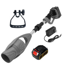 21V Cordless Leaf Blower with Battery and Charger, Lightweight Foldable Electric Blower for Lawn and Snow, 5 Batteries, Gray