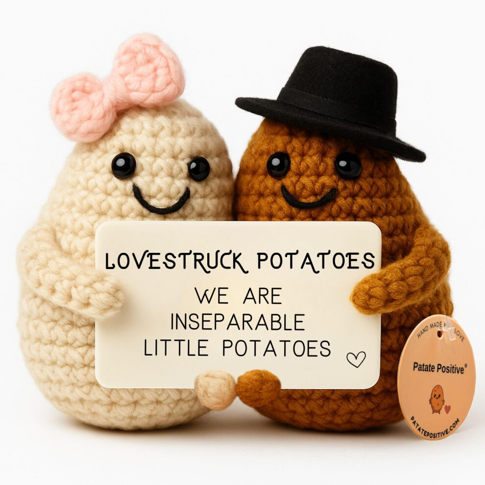 Patate Positive Love Potatoes | Idea Couple Gift | Romantic Plush | For Him & Her | Surprise Valentine's Day Anniversary Wedding | I Love You | Partner Boyfriend Gi