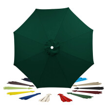 Patio Umbrella Canopy Replacement Dark Green 8 Ribs 270cm Waterproof UV Resistant Cover
