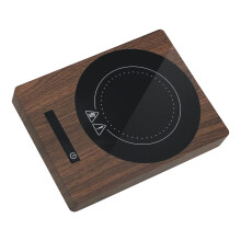 Coffee Mug Warmer with Auto Shut Off, 5 Heat Settings and Gravity Induction, Wooden Grain