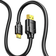 Mini HDMI naar HDMI-kabel (3M, 4K 60Hz HDR, Bidirectionele High Speed HDMI 2.0 kabel, Ethernet