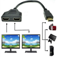 Splitter HDMI-HDMI Adattatore Splitter cavo da HDMI maschio a doppio HDMI femmina da 1 a 2 vie, supporta due TV contemporaneamente