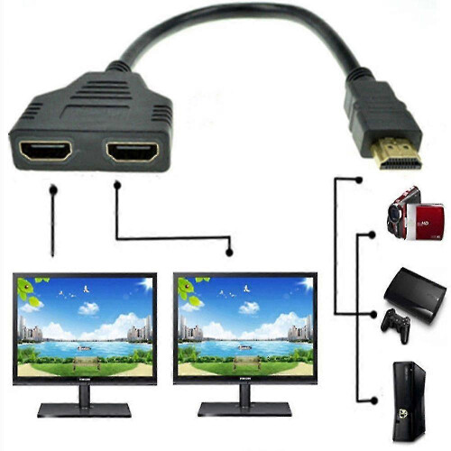 HDMI Splitter-HDMI Splitter Adapter Cable Splitter HDMI Αρσενικό σε Διπλό HDMI Θηλυκό 1 έω