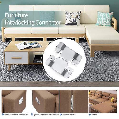 Conector de Sofá para Sofá Suporte de Conector de Sofá em Metal Premium com Parafusos - AX 1