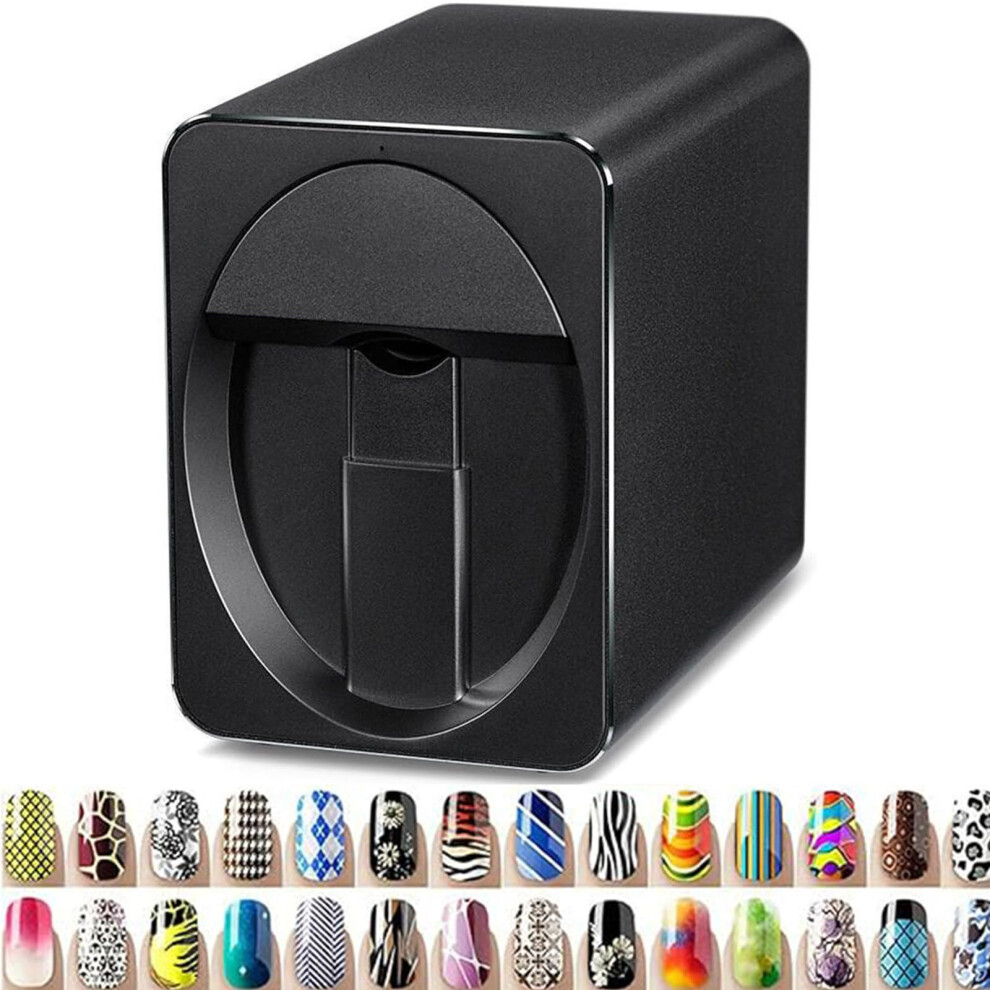 Black 3D Nail Printer With Wifi Smart App Control, Resolution Auto Alignment, 1000+ Nail Art Designs,