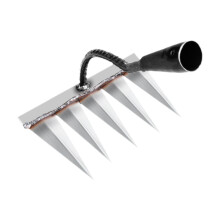 Heavy Duty Garden Hoe and Carbon Steel Hand Rake with 5 Tines for Vegetable Garden Yard Work