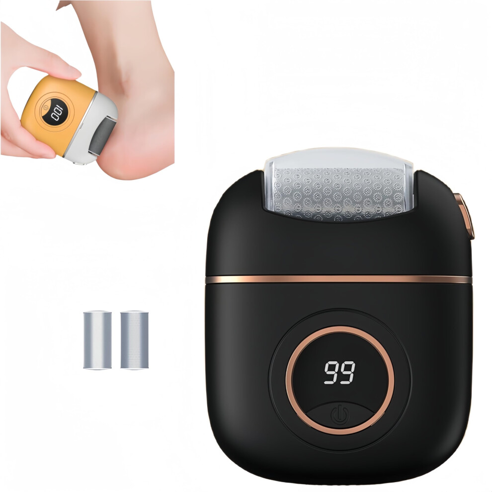 Electric Foot File Callus Remover with LCD Display, Rechargeable Pedicure Kit for Dead Skin Removal Black