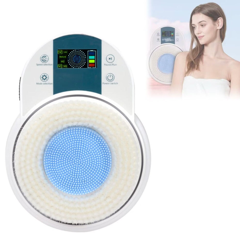 Electric Wall Mounted Back Scrubber with 360 Rotation, 3Speed Waterproof Large Brush for Shower