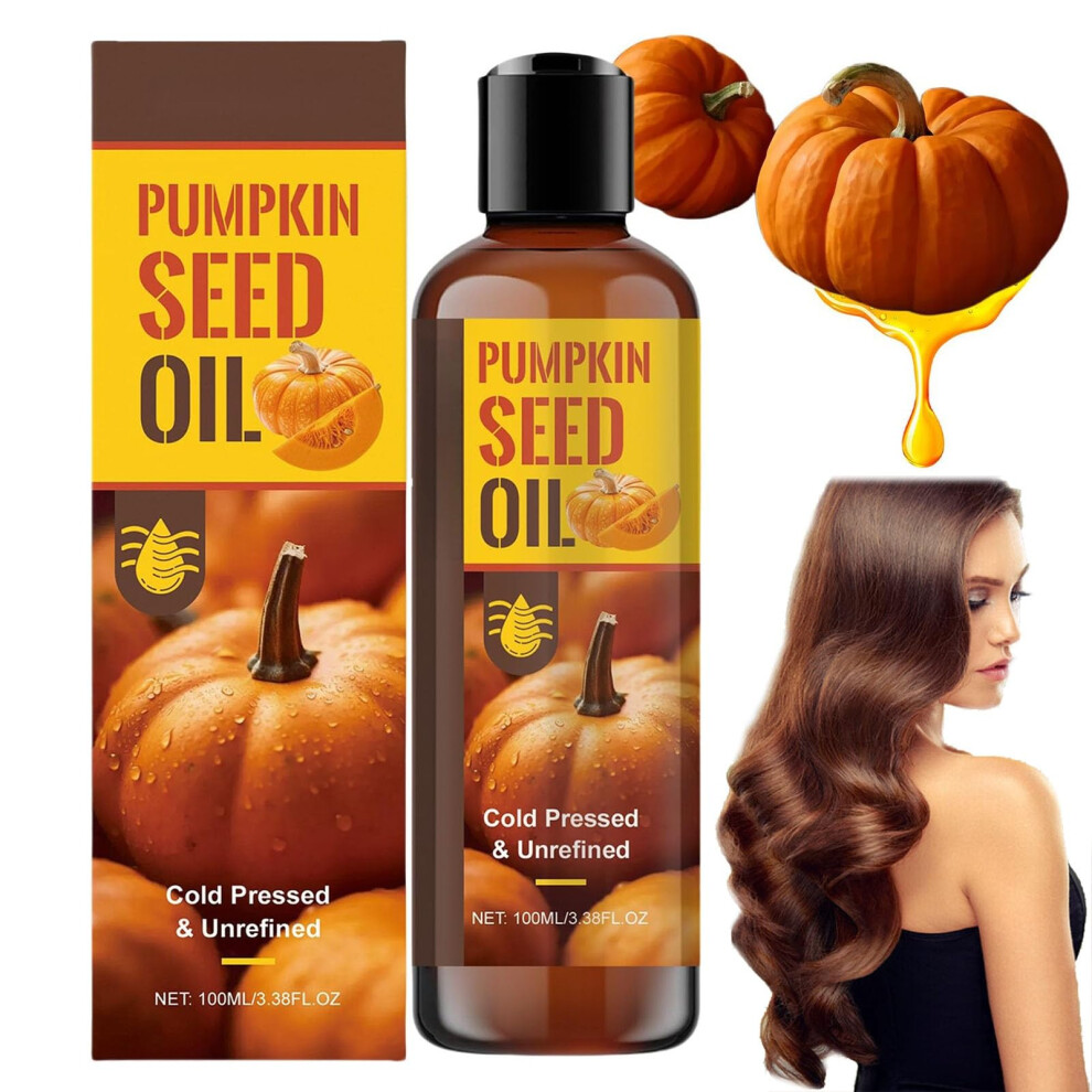 Organic Pumpkin Seed Oil for Hair Growth and Skin, Cold Pressed, Deep Hydration, 100% Pure 1pcs