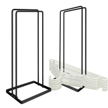 2-Pack-Kleiderbügel-Organizer für Schrank und Waschraum, Metall-Stapelregal für 110-Draht-Bügel, Ref:7436