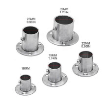 Edelstahl-Kleiderschrank-Stabhalter, Steckschlüssel-Endhalter-Flansch für Garderobenvorhang-Stoffstange 16mm-32mm 26s