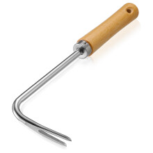 Garden Weeding Tool with Wooden Handle, Ergonomic Grip, Durable Iron Manual Weed Remover for Flower and Vegetable Transplanting