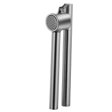 Stainless Steel Garlic Press with Long Handle, Heavy Duty Manual Tool for Easy Kitchen Use and Cleaning
