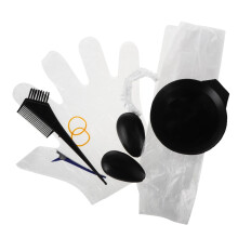Hair Dyeing Kit Brush and Bowl Set with Gloves and Ear Covers for Salon and Home Use