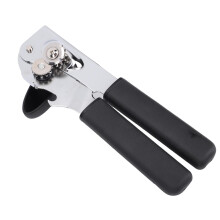 Manual Stainless Steel Can Opener for Seniors with Ergonomic Large Handle and 2 in 1 Design