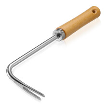 Garden Weeder Tool with Ergonomic Wooden Handle, Durable Iron Manual Hand Weeder for Narrow Spaces