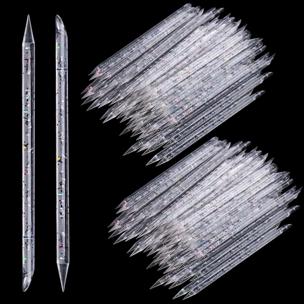 Pink 200Pcs Disposable Cuticle Pusher Sticks, Dualhead Crystal Nail Art Cleaning Tools For Manicure Pedicure