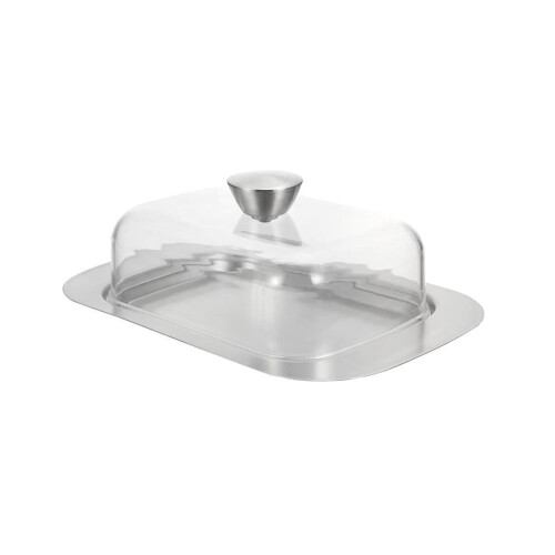 Stainless Steel Butter Dish with Lid, Rectangular Large Keeper for Cheese and Dessert Storage