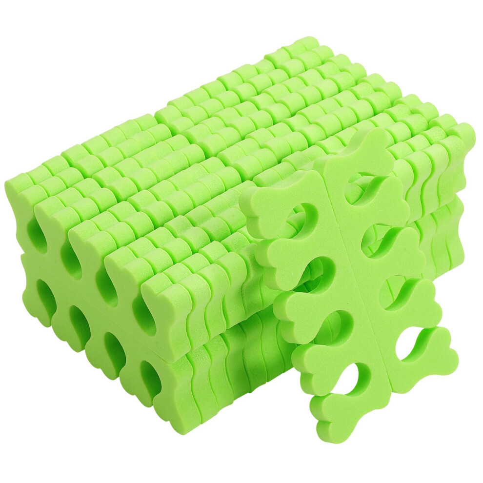 Green 100 Pairs Disposable Heartshaped Toe Separators Soft Sponge Pedicure Spacers For Manicure