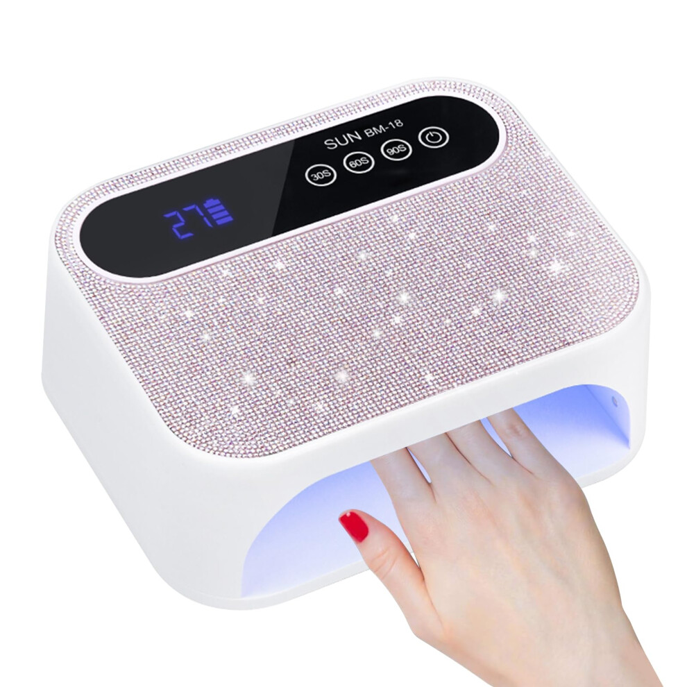 Cordless UV LED Nail Lamp 268W Rechargeable Gel Dryer with Auto Sensor Fast Curing for Salon and Home