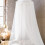 White Queen Size Bed Canopy Curtains with Ceiling Hanging Dome Mosquito Net for Romantic Décor 2