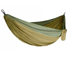 Camping Hammock 300x200cm AntiRollover Design for Outdoor Travel, Brown and Military Green