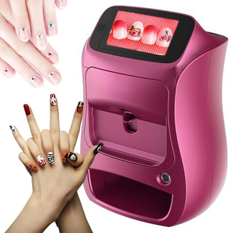 Purple Nail Art Printer With Resolution Touch Screen, Fast 3D Nail Printing For Home Salon