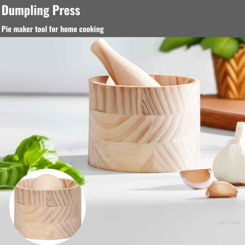 Wooden Rolling Pin for Dumpling Wrappers with Ergonomic Grip, Durable Solid Wood for Pastry 1