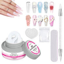 Builder Gel for Nails 2oz White Solid Hard Gel for Nail Extensions Sculpting NonSticky Salon Use