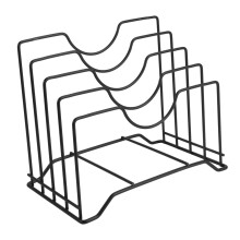 Kitchen Storage Rack for Pot Lids and Cutting Boards, Durable Carbon Steel Countertop Organizer