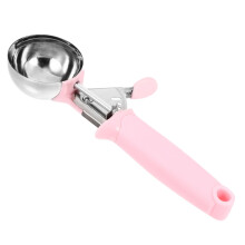 Stainless Steel Ice Cream Scoop with Pink Handle, Heavy Duty Dessert and Fruit Server