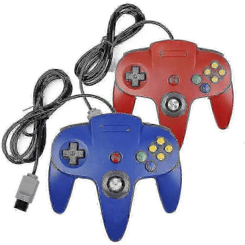 2-Pack Classic Wired N64 Controller Retro Games 64-Bit-Gamepad-Joystick-Ersatz 2