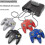 2-Pack Classic Wired N64 Controller Retro Games 64-Bit-Gamepad-Joystick-Ersatz 2