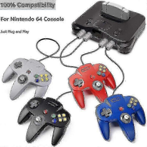 2-Pack Classic Wired N64 Controller Retro Games 64-Bit-Gamepad-Joystick-Ersatz 1