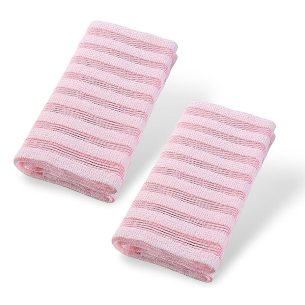 Pink 2Pcs Exfoliating Washcloth And Loofah Body Scrubber For Gentle Skin Exfoliation And Back Cleaning,