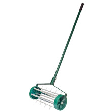 Manual Lawn Aerator with 44cm Wide Roller, Heavy Duty Spike Tool for Efficient Garden and Yard Care