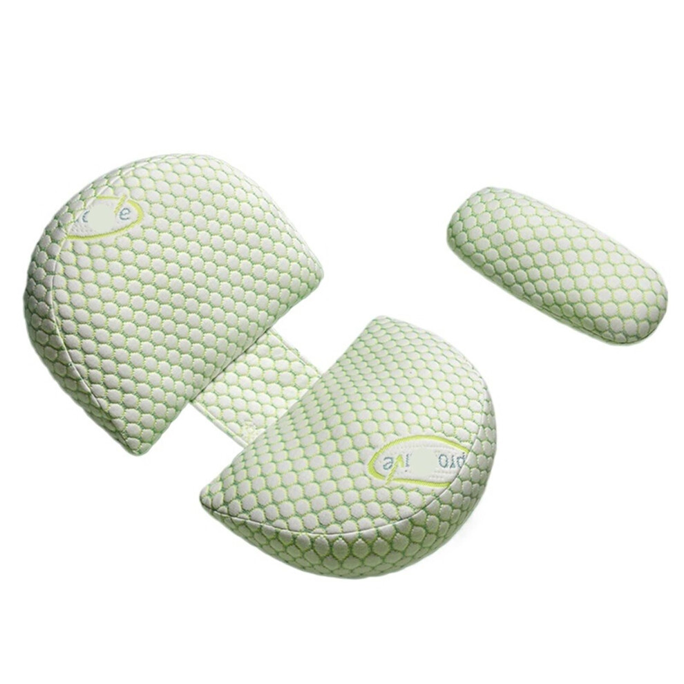 UShaped Side Sleeping Pillow with Memory Foam Comfort and Lower Back Support, Green