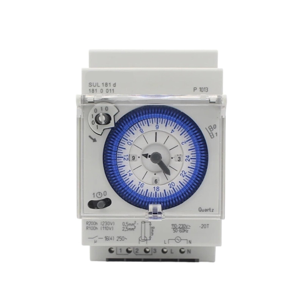 110230V Sul181d 24Hour Analog Din Rail Mechanical Timer Switch With Wide Voltage Control 9455672393928