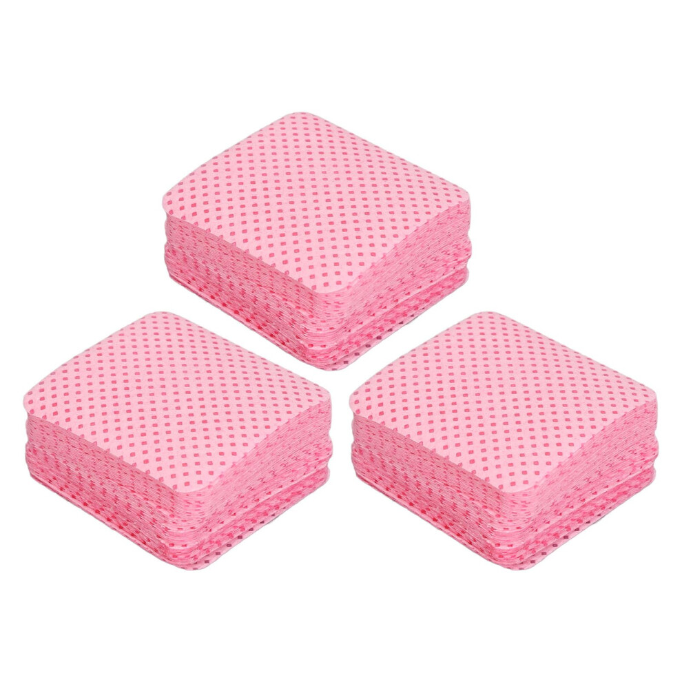 Pink Nail Polish Remover Pads 300 Pack, Soft Lint Cotton Wipes For Gel Polish Removal