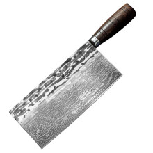 Damascus Steel Cleaver Knife 8 Inch Hand Forged Bone Chopping with Ergonomic Wood Handle