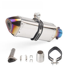 Universal Slip On Motorcycle Exhaust Stainless Steel 51mm Hexagonal Muffler with DB Killer Blue