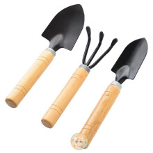 Mini Garden Tool Set with Ergonomic Wooden Grip, 3Piece Kit for Indoor Plants and Potted Gardening
