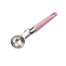 Stainless Steel Ice Cream Scoop and Melon Baller with Ergonomic Comfort Grip, Smooth Cutting Edge, Pink