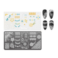 Nail Stamping Plate Lace French Stainless Steel Template for Elegant Winter Christmas Nail Art