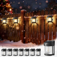 Solar Fence Lights 8 Pack Outdoor Motion Sensor IP65 Waterproof 3 Modes for Patio Deck Garage