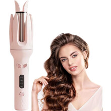 Automatic Hair Curler 28mm Ceramic Tourmaline Barrel, Fast Heating 4 Temp, Rotating Curling Iron Pink