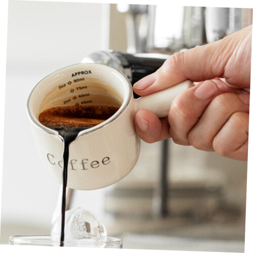 Ceramic Creamer Pitcher for Coffee with Comfortable Handle Grip, MultiUse Porcelain Milk Jug 1
