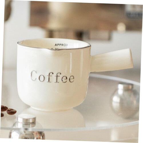 Ceramic Creamer Pitcher for Coffee with Comfortable Handle Grip, MultiUse Porcelain Milk Jug 2